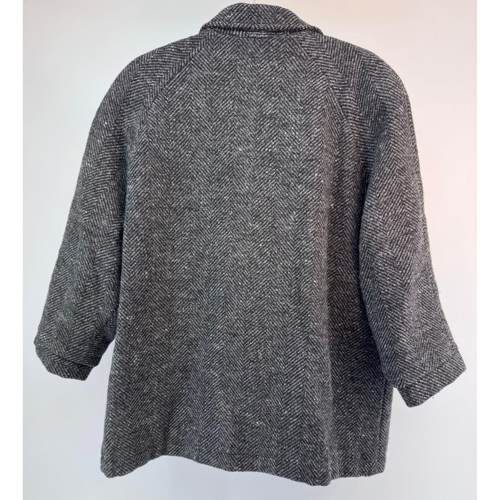 Vintage International Scene Herringbone Wool Blend Button Coat Women 7/8 Austria - Picture 3 of 14